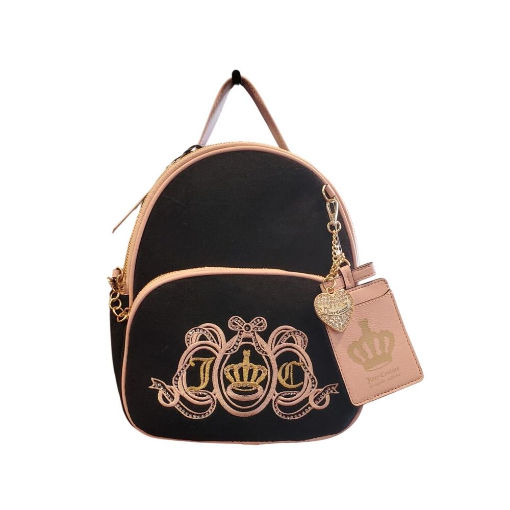 NWT Juicy Couture Juicy Lover's Club Black Pink Diamond Mini Backpack 2025